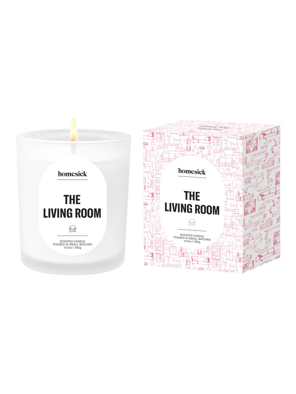 Homesick The Living Room Candle Scented White NEW in BOX